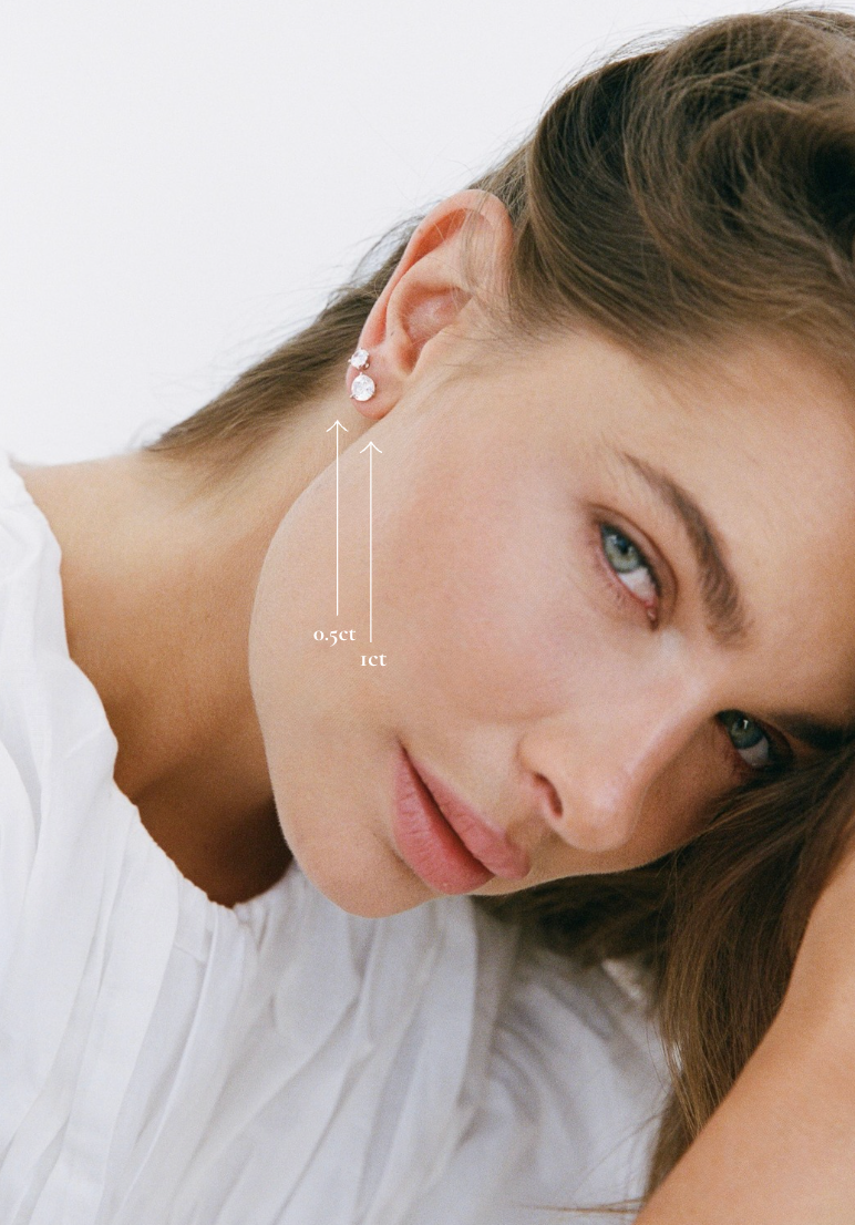 Porter Jewellery | Sterling Silver | Round Studs 0.5CT & 1CT
