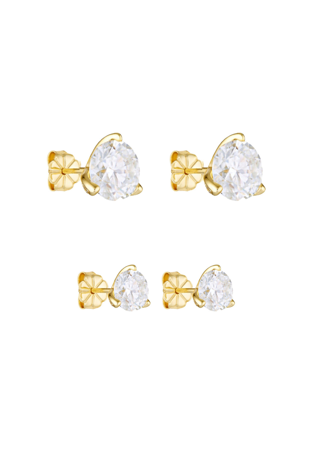 Porter Jewellery | 18k Gold Vermeil | Round Studs 1CT 2CT Set