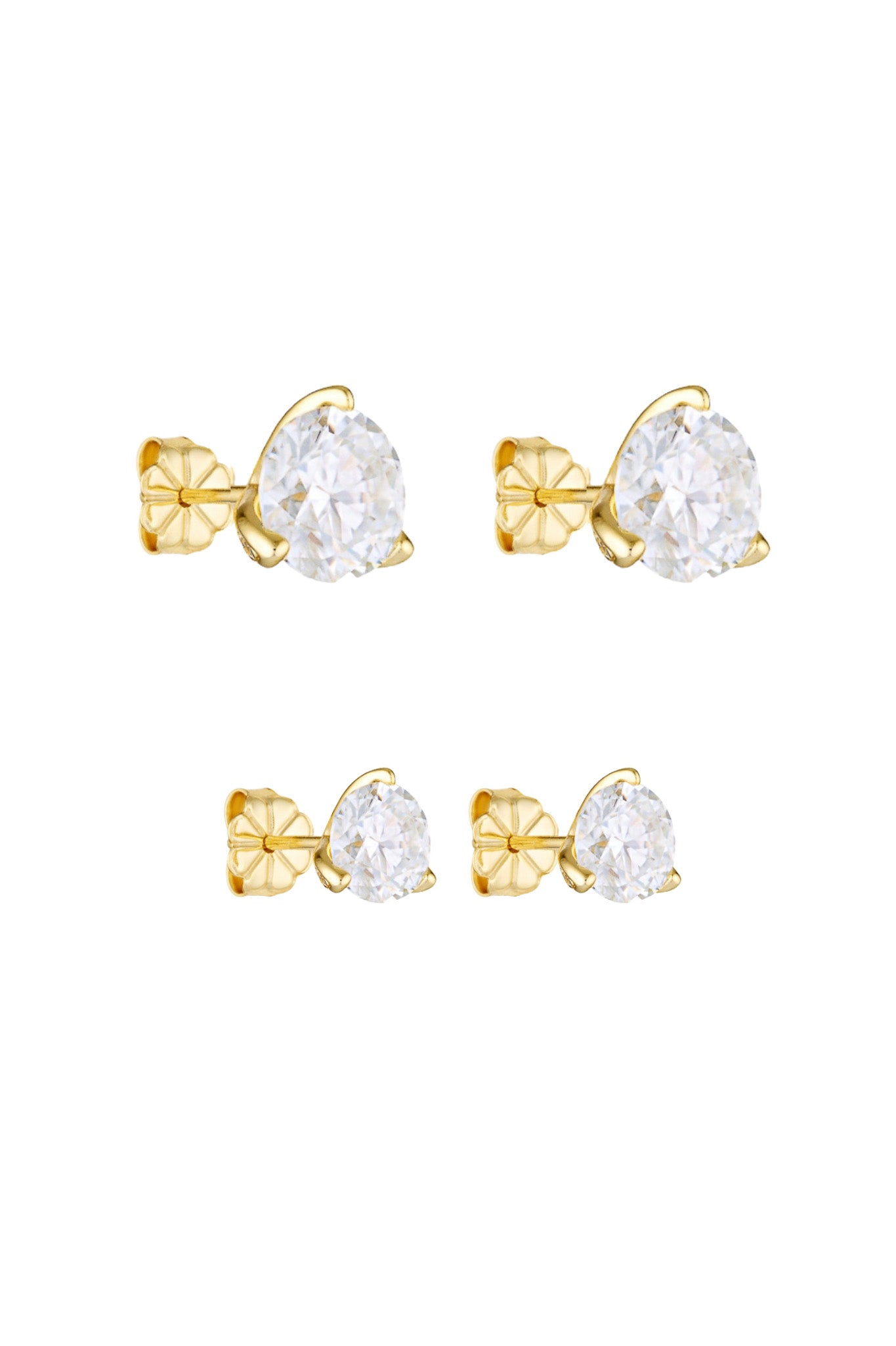 Round Studs 1CT & 2CT Set