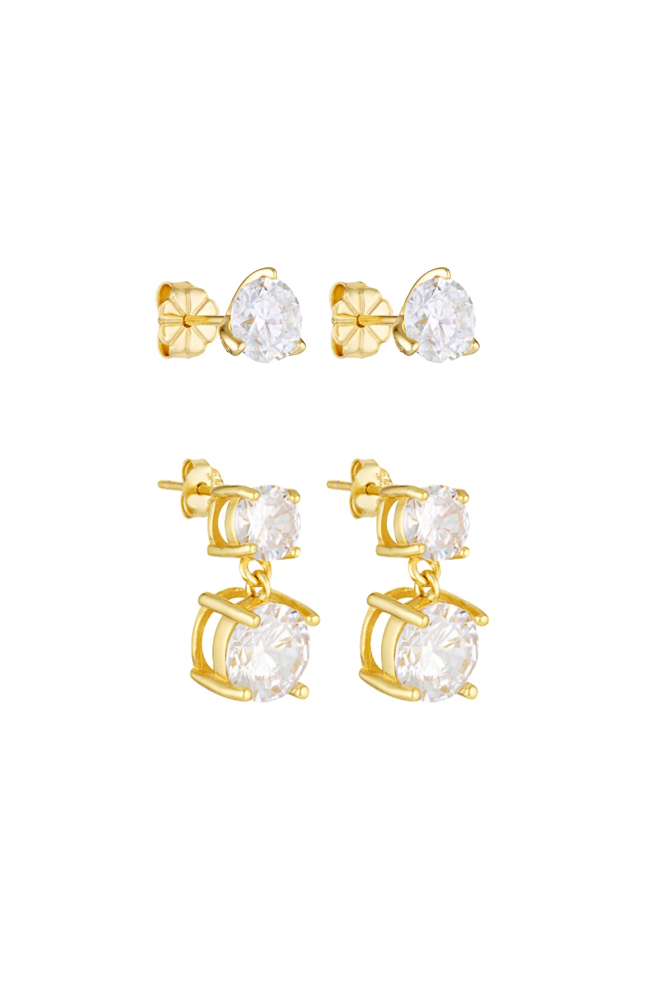 Heirloom Drop Studs & Round Studs 1CT Set