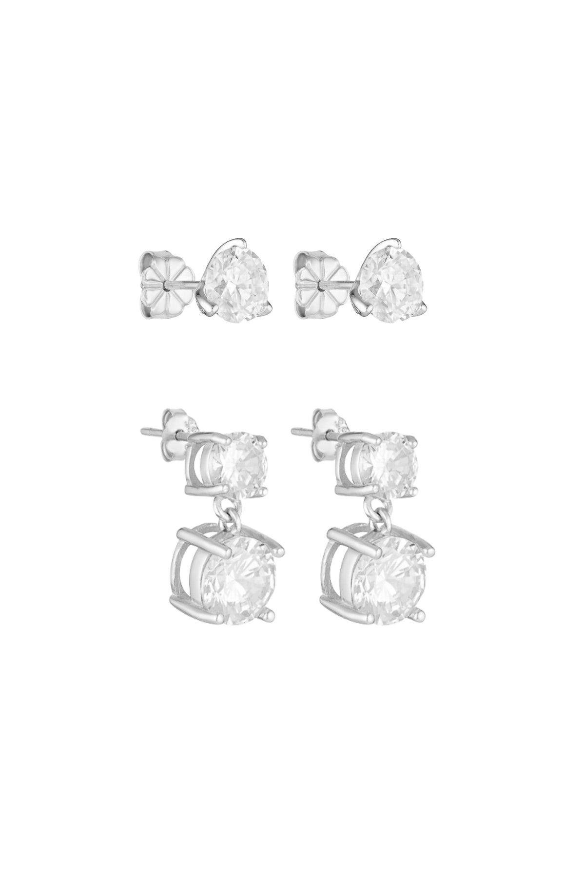 Porter Jewellery | Sterling Silver | Round Studs 1CT | Heirloom Drop Studs Set