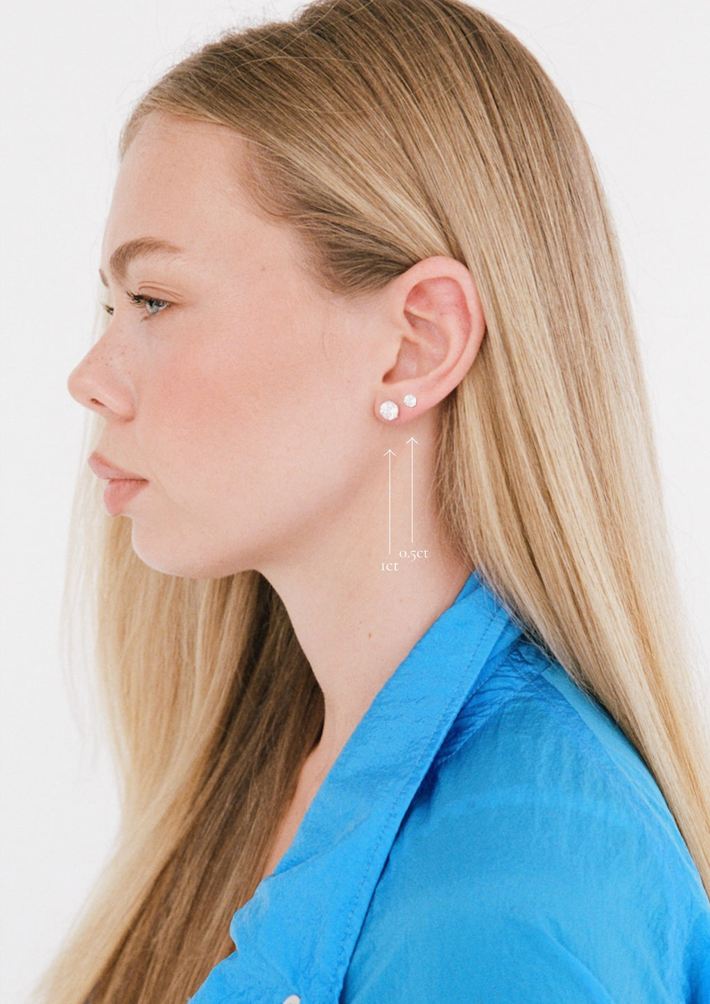 Porter Jewellery | Sterling Silver | Round Studs 0.5CT & 1CT