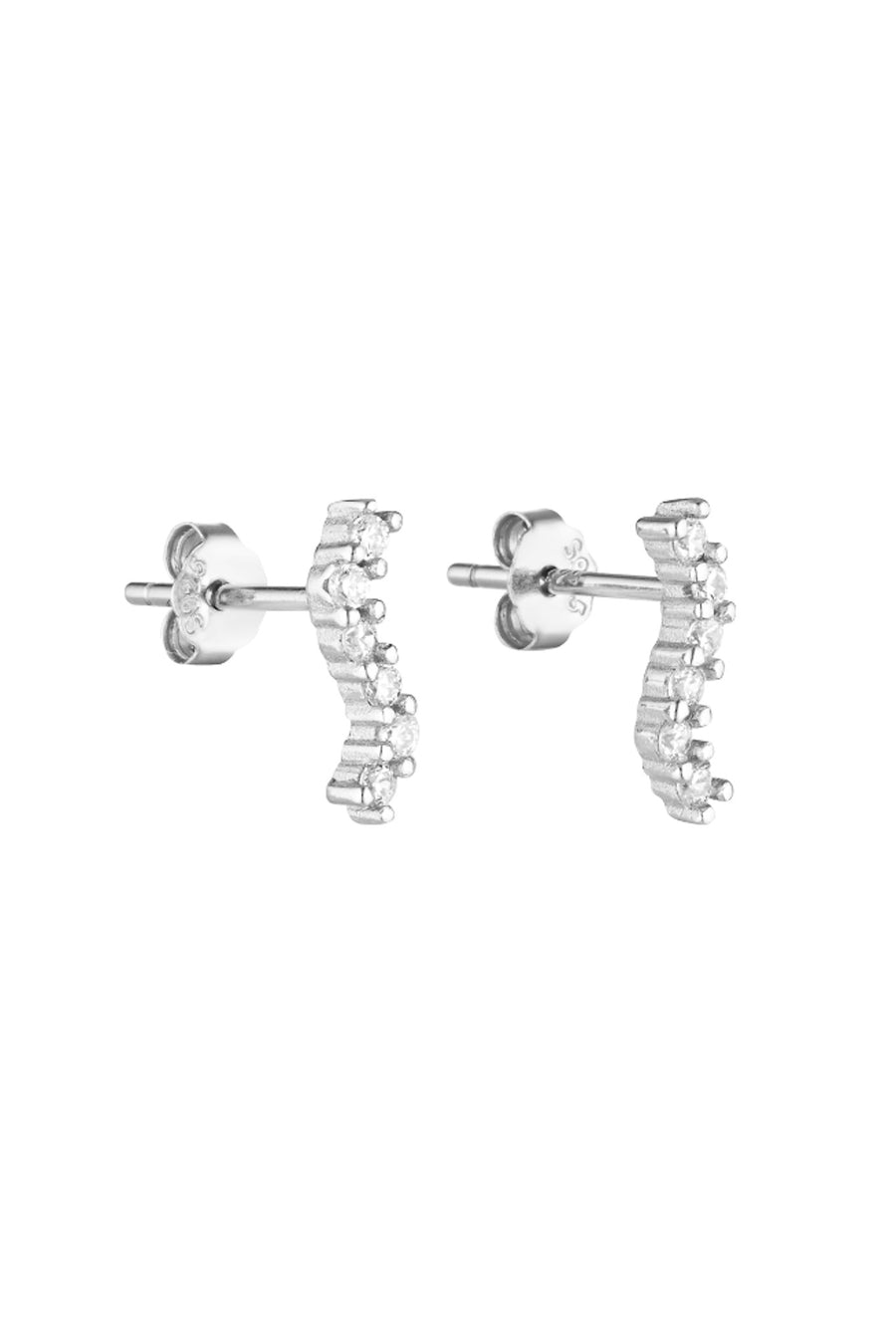 Angel Wave Studs - Sterling/Clear