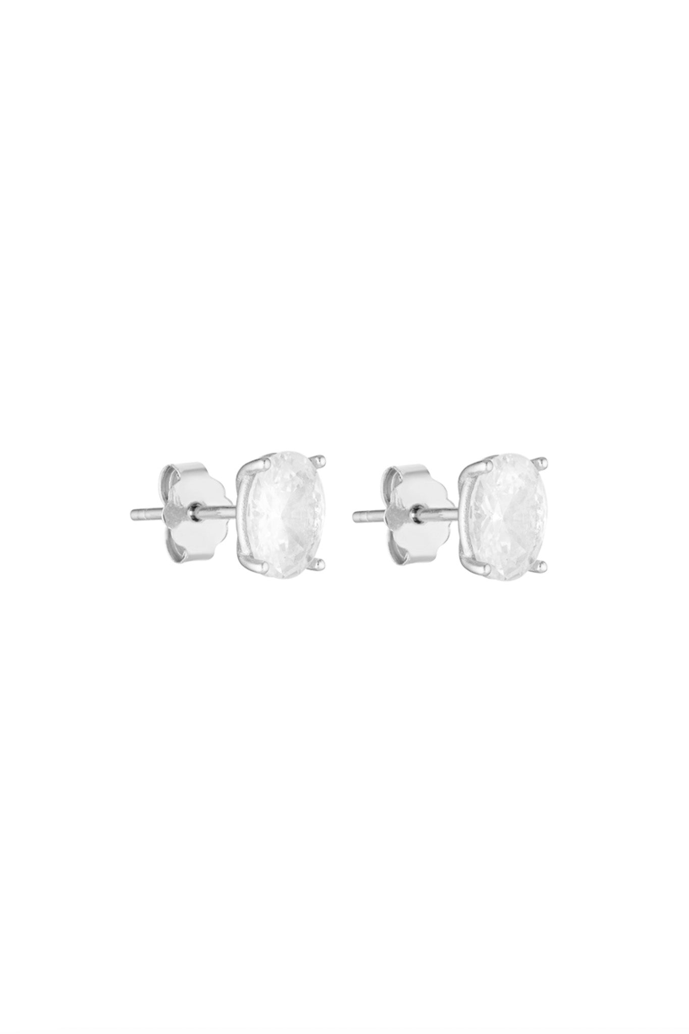 Oval Studs - Silver