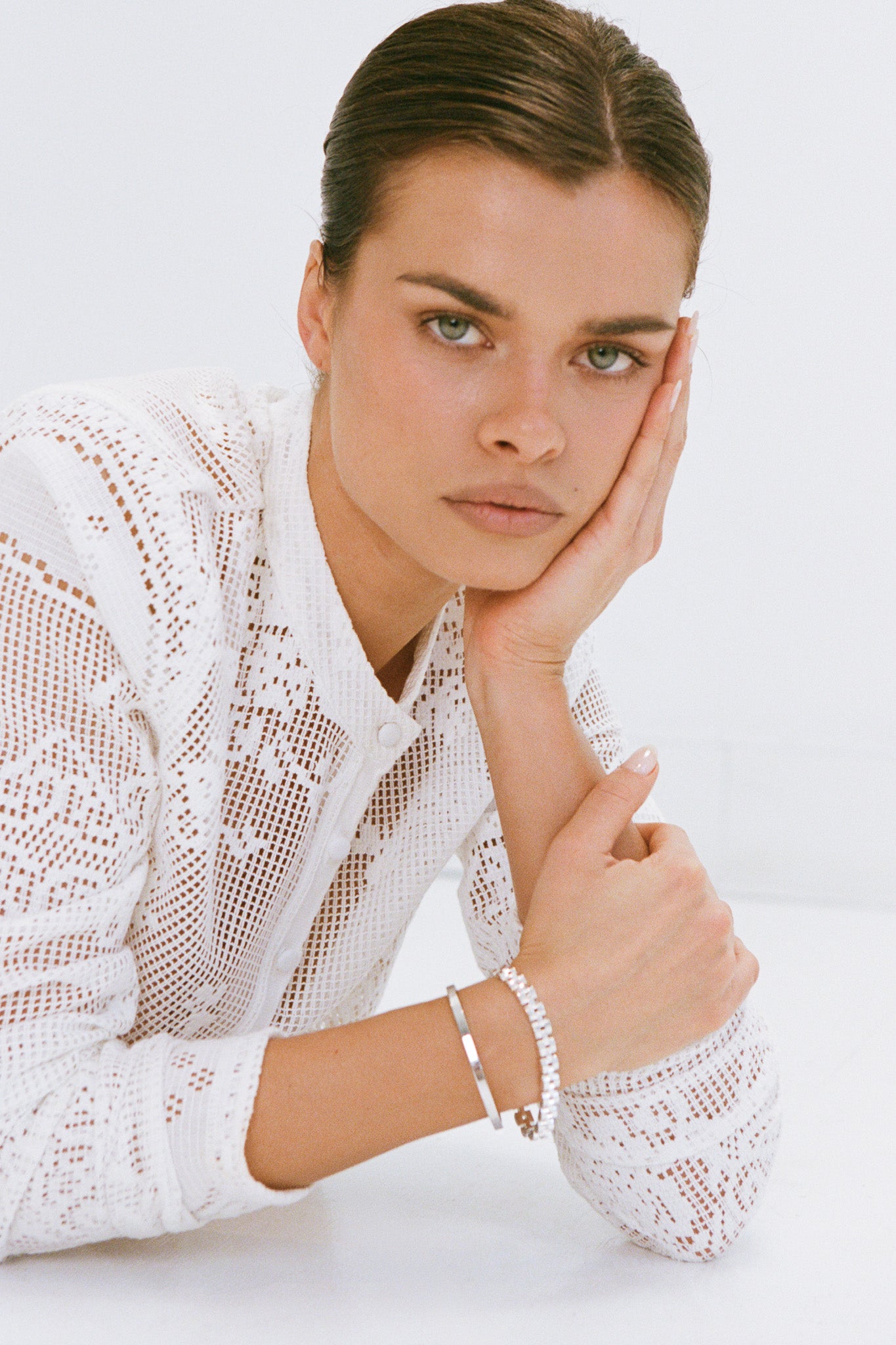 Fine Baby Link Bracelet - White Gold