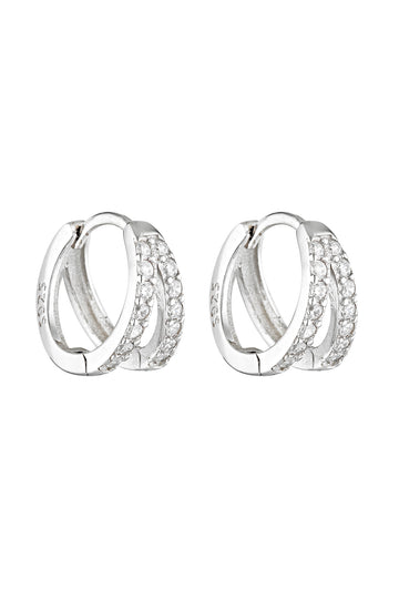 DOUBLE ANGEL HUGGIES - STERLING/CLEAR