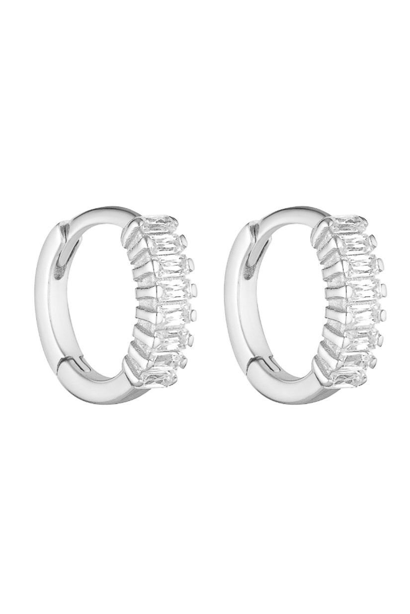 Porter Jewellery | 18k Gold Vermeil | Gemini Huggies Silver Clear