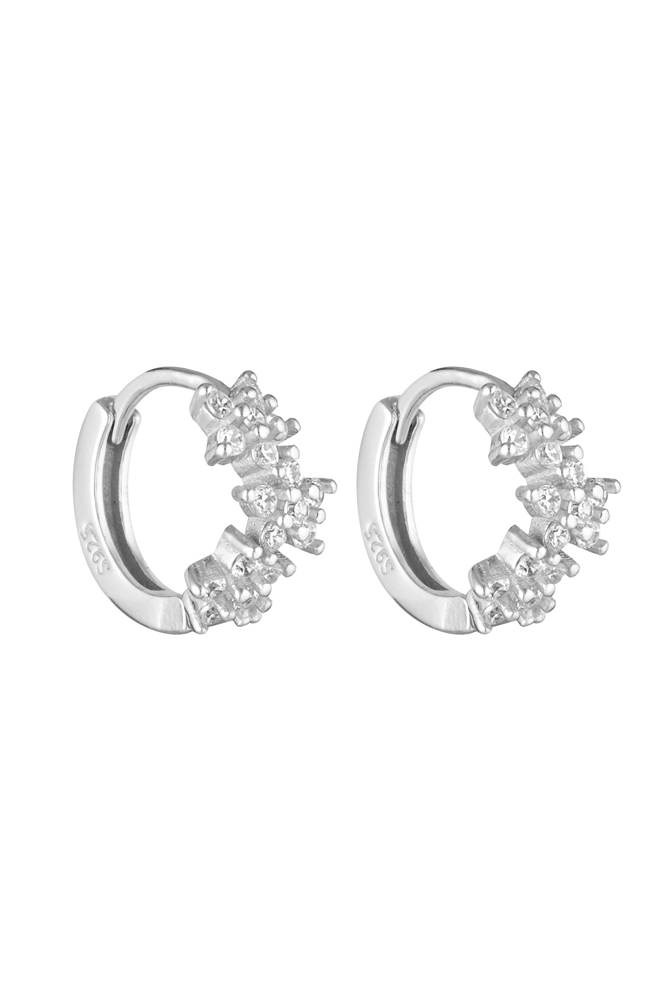 Porter Jewellery | 18k Gold Vermeil | Galaxy Huggies Silver Clear