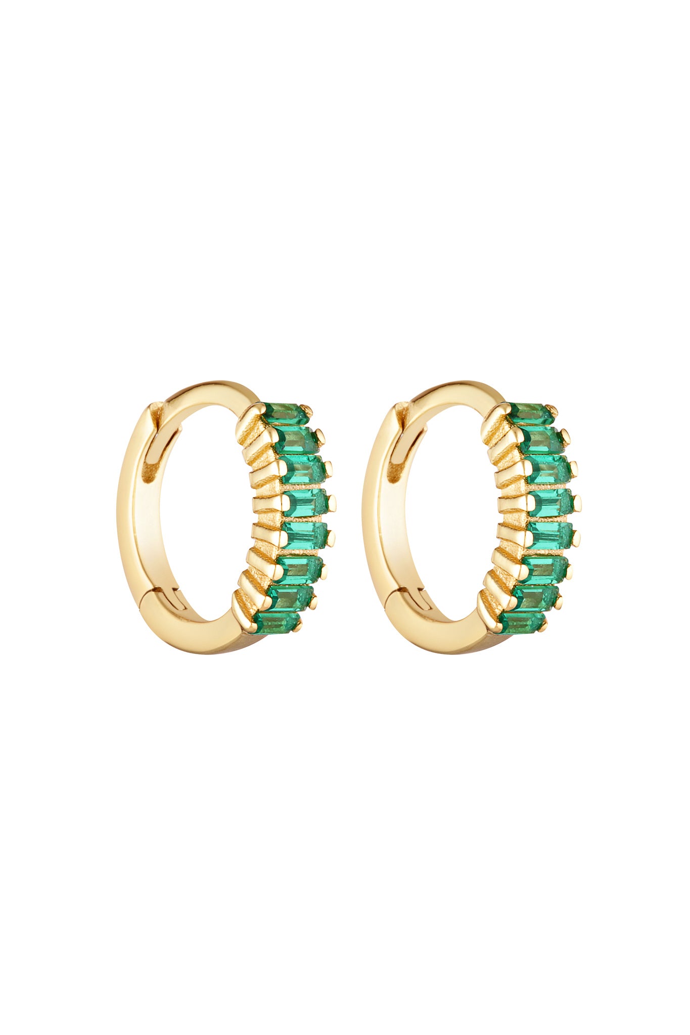 Porter Jewellery | 18k Gold Vermeil | Gemini Huggies Gold Emerald