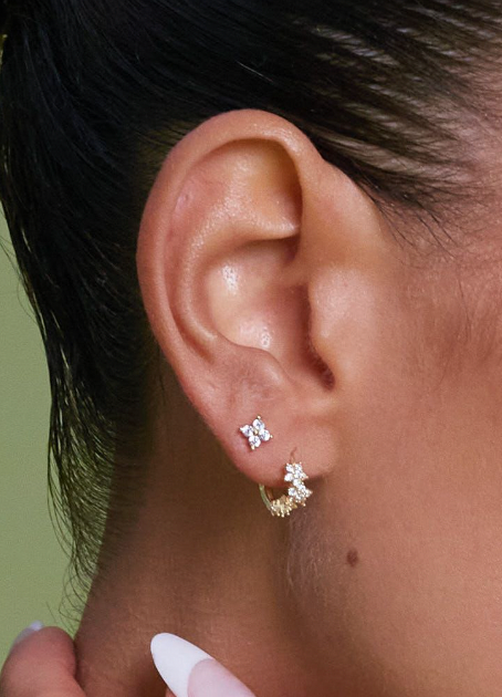 Porter Jewellery | 18k Gold Vermeil | Galaxy Huggies Gold Clear